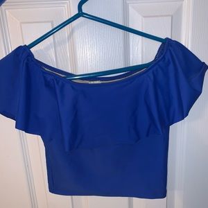 Kortni Jeane Ruffled Around Crop Swim Top